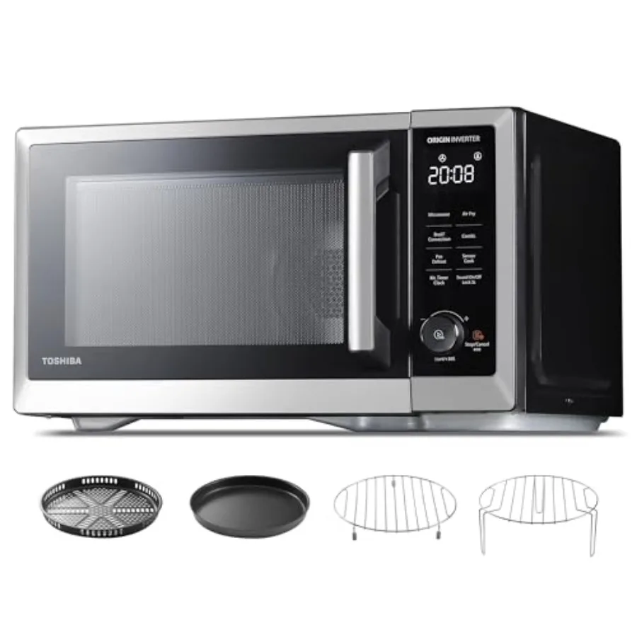 Kombinierter Mikrowellen- und Heißluftfritteuse-Ofen für die Arbeitsplatte mit Inverter, Konvektion, Grillfunktion, Schnellkombi, gleichmäßiger Auftaufunktion, Feuchtigkeitssensor und Stummschaltungsfunktion 27