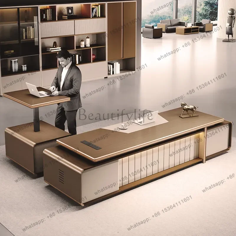 ld Luxury Wooden Office Desk Modern Computer Decoration Drawer Organizers   Storage Aesthetic Tavolo Trendy Furniture