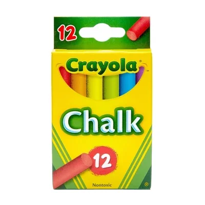 12ct Chalk White: Non-Toxic Stationery, Office Supplies, 3.327" Length, 2.323" Width, 12 Pack