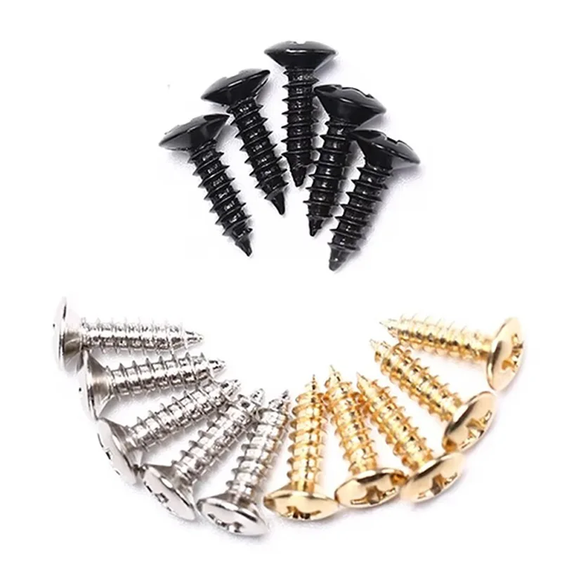 100Pcs Guitar Pickguard Screws, Phillips Flat Head Hardware for Guitar & Bass, Decorative Fasteners for DIY Craft Repairs TMZ