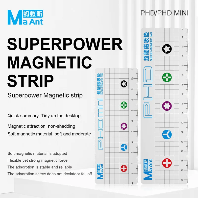 Forte striscia magnetica Adsorbimento super potente Nessun dispositivo Materiale morbido Tampone/righello a doppio uso Anticorrosivo per una tenuta stabile delle viti