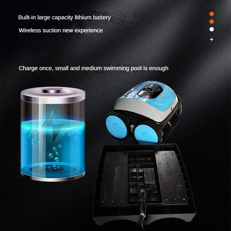 مكنسة كهربائية أوتوماتيكية لاسلكية لحمام السباحة، روبوت تنظيف تحت الماء، تنظيف سفلي لحمام السباحة، مكنسة كهربائية قابلة لإعادة الشحن