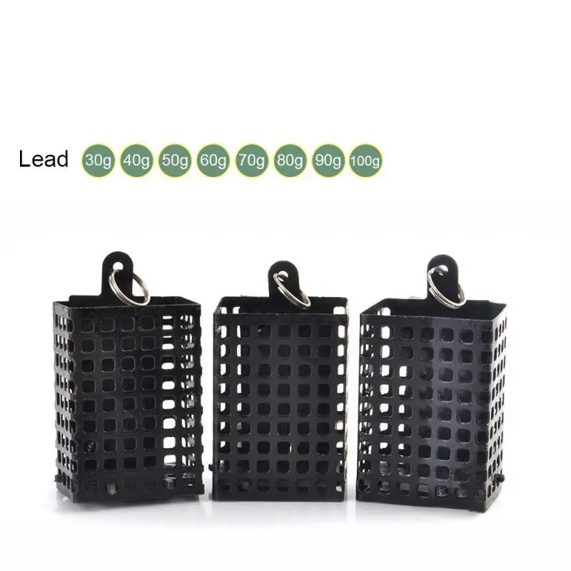 30/40/50/60/70/80/90g Feeder Metal Bait Cage Container Bait Basket Feeder Holder Carp Fishing Sinker For Button Rig Feeder Pêche