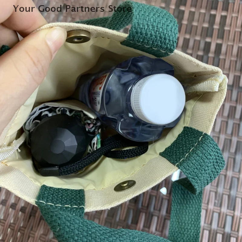 Bolsa de lona portátil minimalista para taza de agua de estudiante, cubierta de taza aislante, bolsa de paraguas, billetera cero, bolsa de mamá