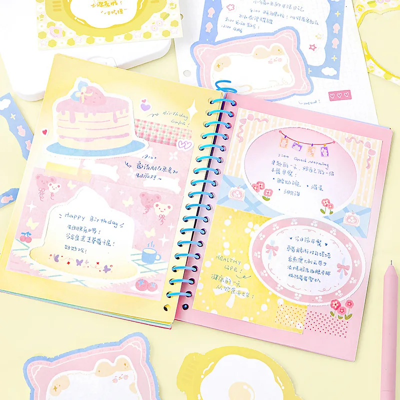 12pcs/lot Kawaii Cake Cat Memo Pad Sticky Note Creative N Times Stationery Label Notepad Bookmark Post School Supplies