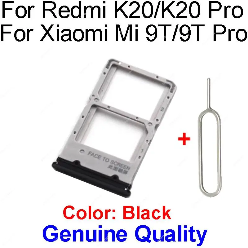 Memory & SIM Card Tray Holder For Xiaomi Mi 9T 9TPro Redmi K20 K20 Pro Sim &   Card Reader Slot Adapter Replacement Parts