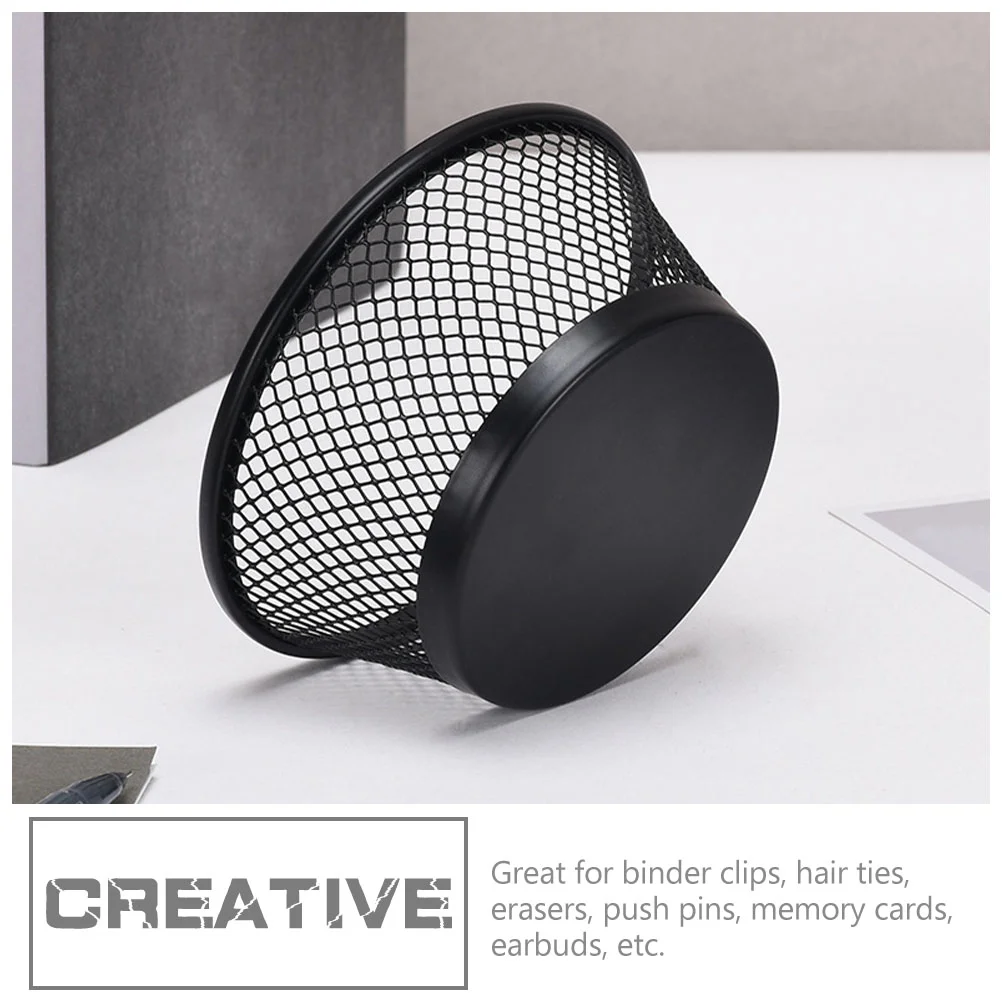 2 Pcs 종이 클립 보관함 메쉬 디스펜서 컵 종이 클립 주최자 접착제