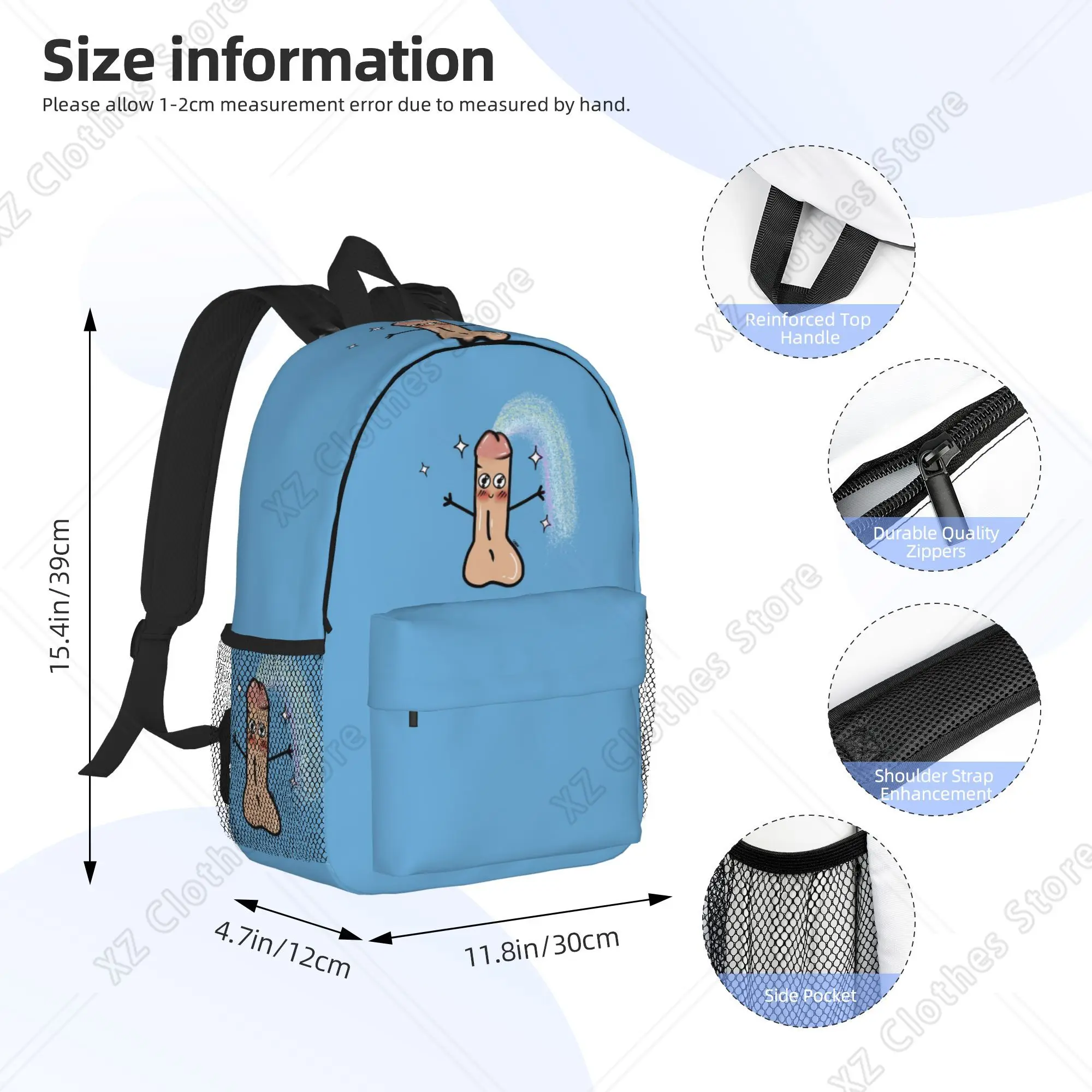 Kawaii penis Backpack Hot Sale Daypack Large Capacity Boys Girls BookBag Shoulder Bags for Men Women School Bag