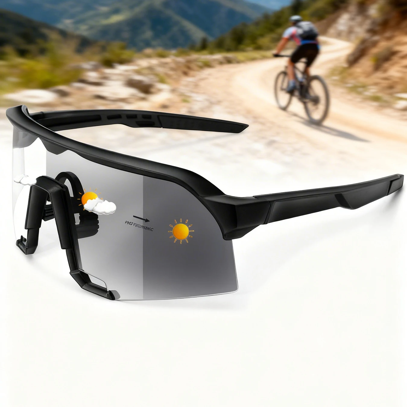 Fashion Photochromic Sunglasses for Men Women Outdoor Mtb Bi