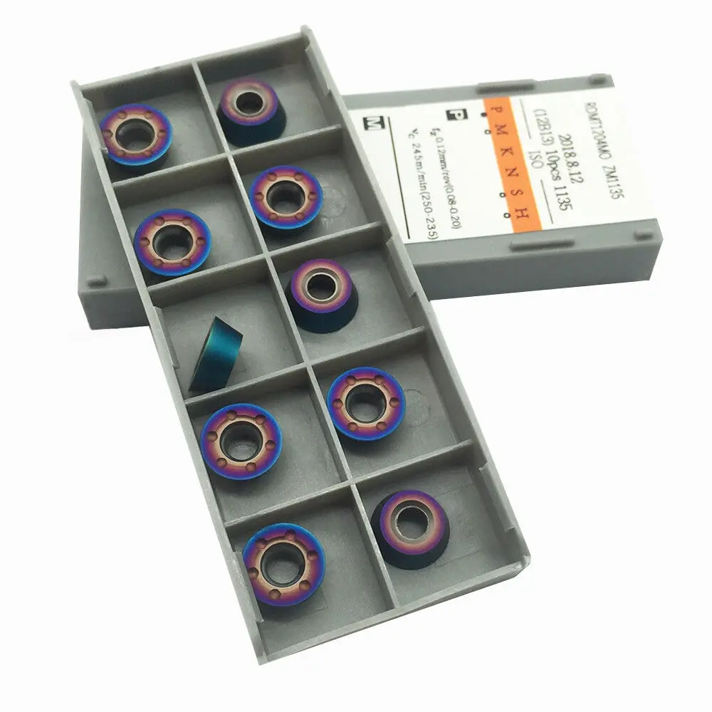 mo Zm1135 Rdmt 1204 mo Inserções de Trituração de Carboneto Ferramentas Torneamento Cnc Cortador Torno Lâmina 10 Peças Rdmt1204mo Zm1135 Rdmt1204