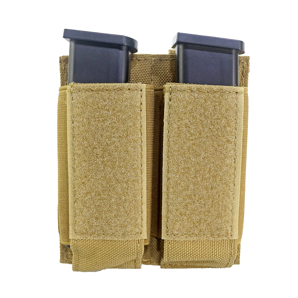 Duplo 9mm Tactical Pistol Magazine Pouch, Mag Holster, Suporte com liberação rápida e MOLLE, compatível para Glock M1911 e 92F