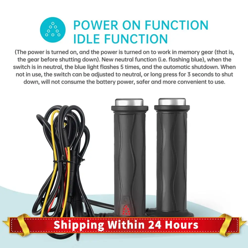 

DC 12 В мотоциклетные ручки с подогревом, водонепроницаемая электрическая ручка с подогревом, 5-ступенчатая электрическая ручка с подогревом, умный контроль температуры