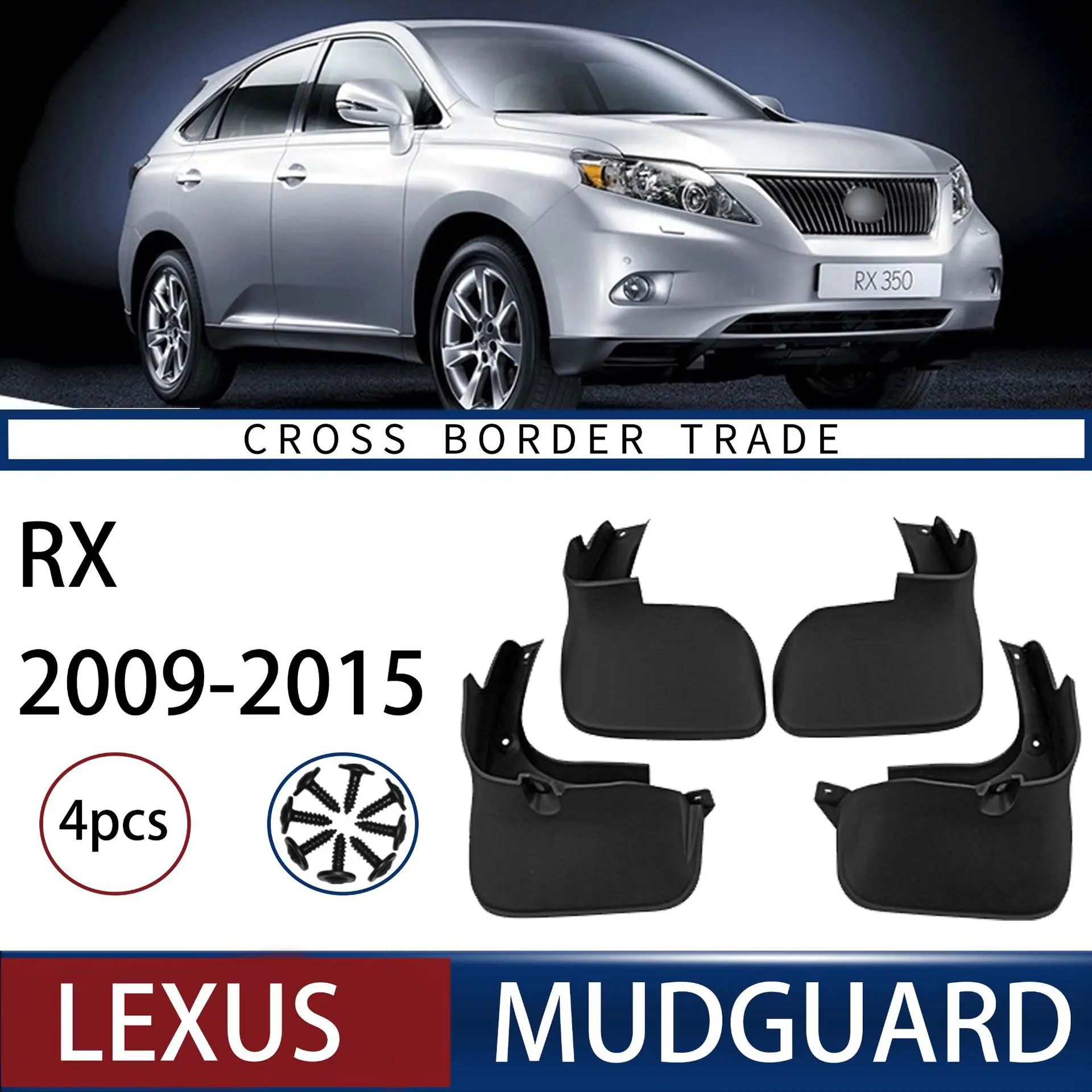 

FOR Lexus RX 2009-2015 Car Molded Mud Flaps Splash Guards Mudguards Front Rear Styling Front Rear Car Accessories