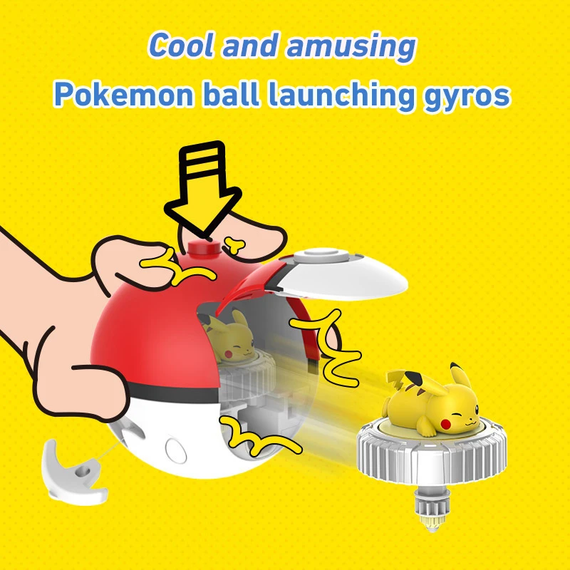 Pokemon Gyroscope Launcher Beyblade Arena Pikachu Mew Eevee Pokeball Rotary Gyro Toys Birthday Gift For Children