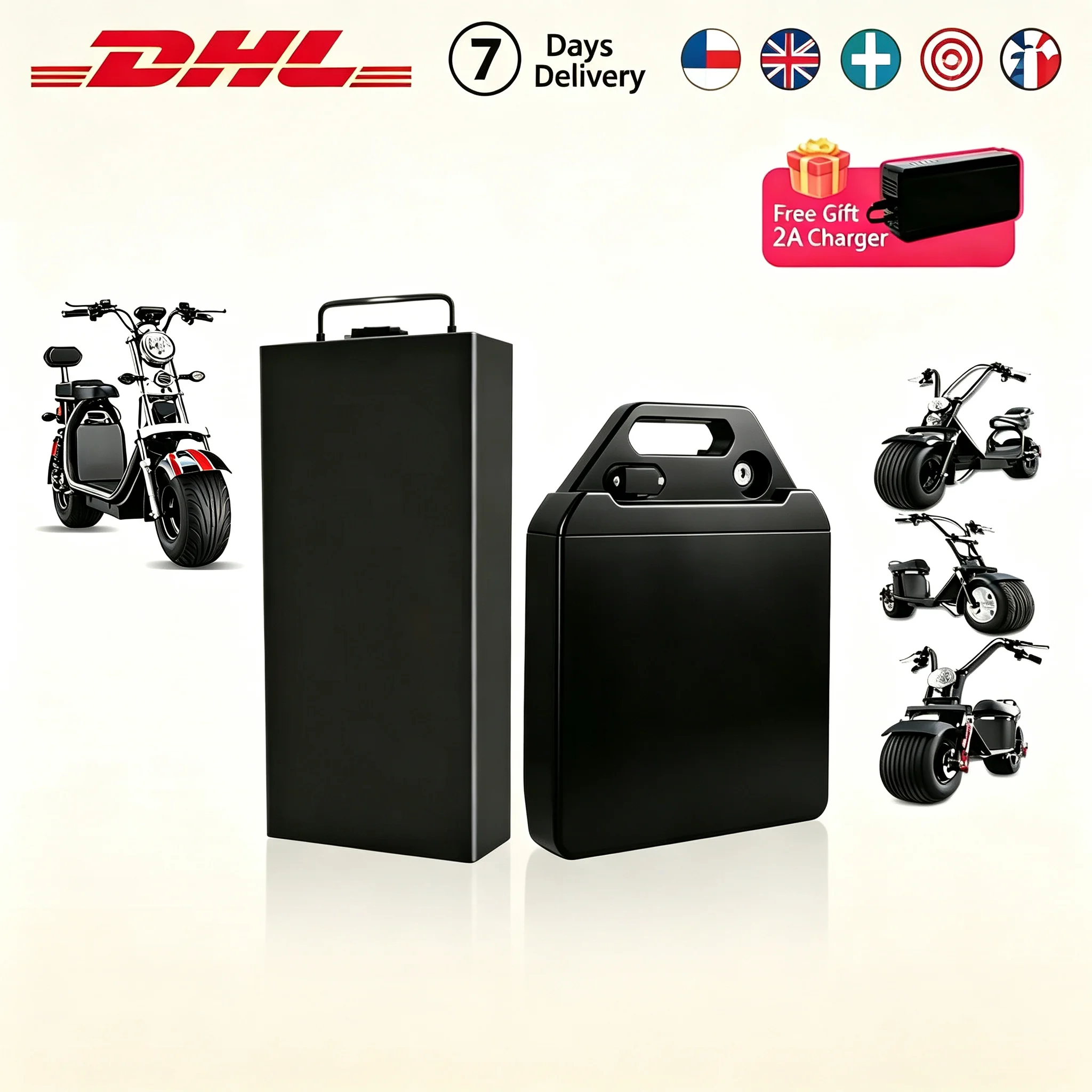 60V 50Ah Electric Scooter Battery - 60V 12Ah High Capacity Lithium Ion