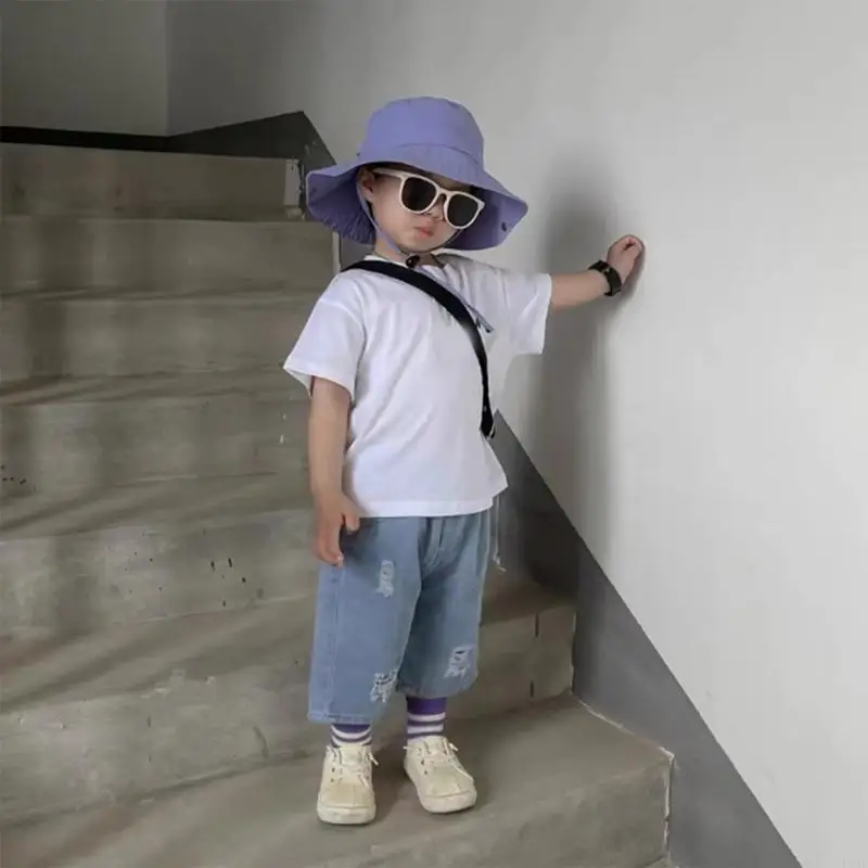 F19F Lightweight Kids Fisherman Hat Breathable Bucket Hat for Outdoor Protections