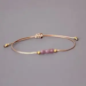 Ruby Simple Crystal July Birthstone Bracelet Natural Stone Bracelet Cancer Zodiac Gift