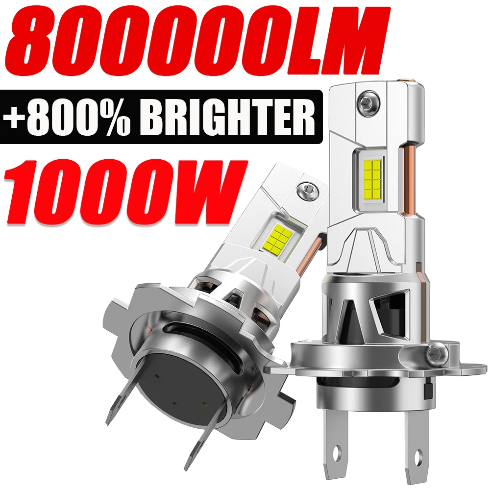 

1000 Вт H7 светодиодные фары CANBUS высокой мощности автомобильные лампы супер яркие мини беспроводные авто фары турбовентилятор светодиодный головной усилитель Plug&Play 12 В