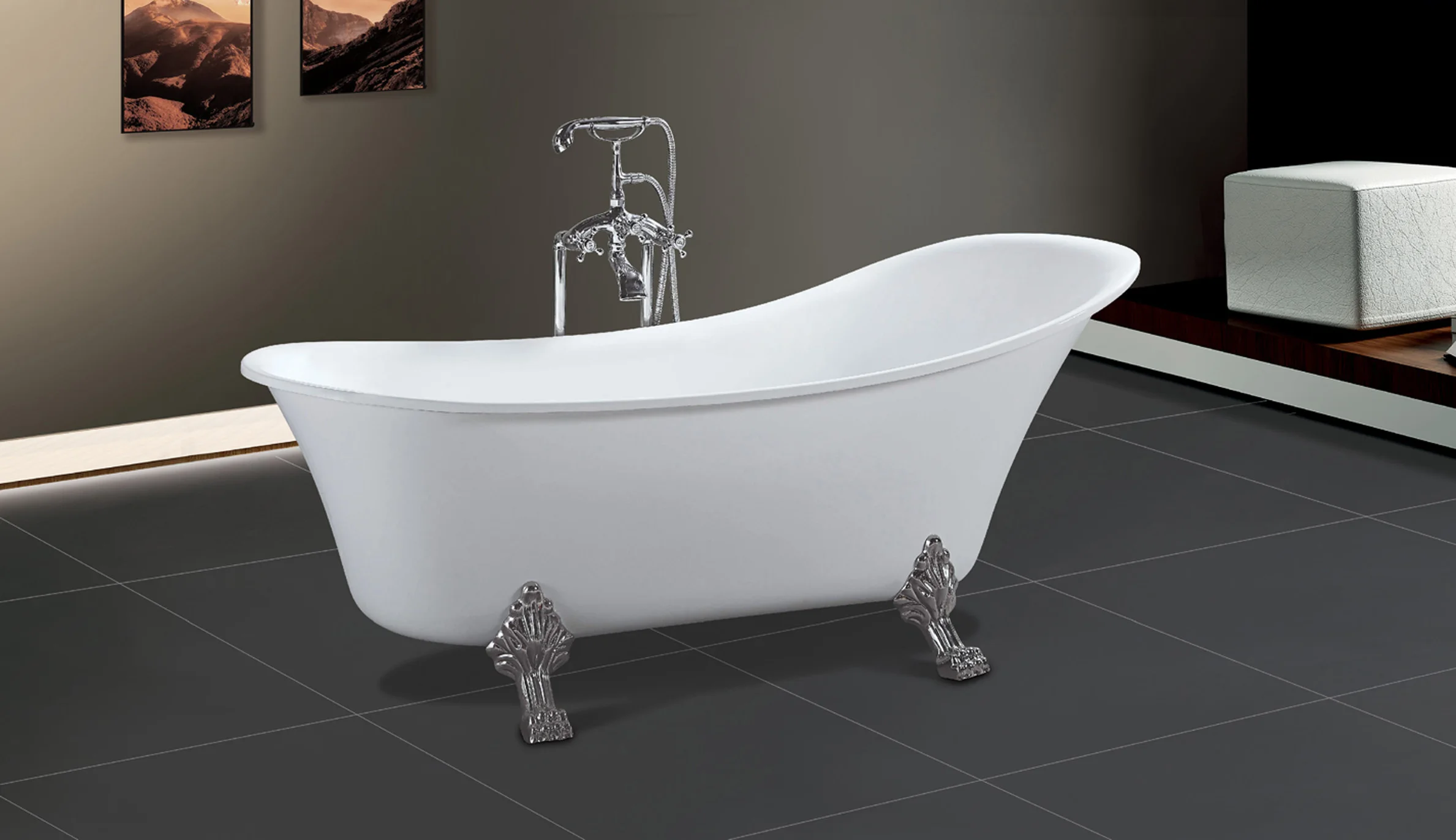 Manufacturer Direct Selling Hot Sale Irregular Indoor Tub Portable Bathtub  with 4 foot