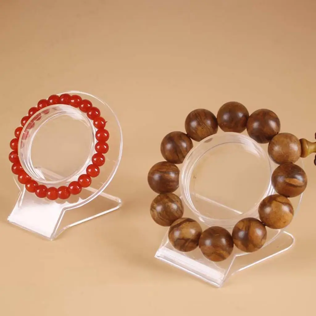 

Jewelry Display Stand Acrylic Bracelet Holder Clear Base Shelf Organizer for Shop Exhibitions and Home Jewelry Storage