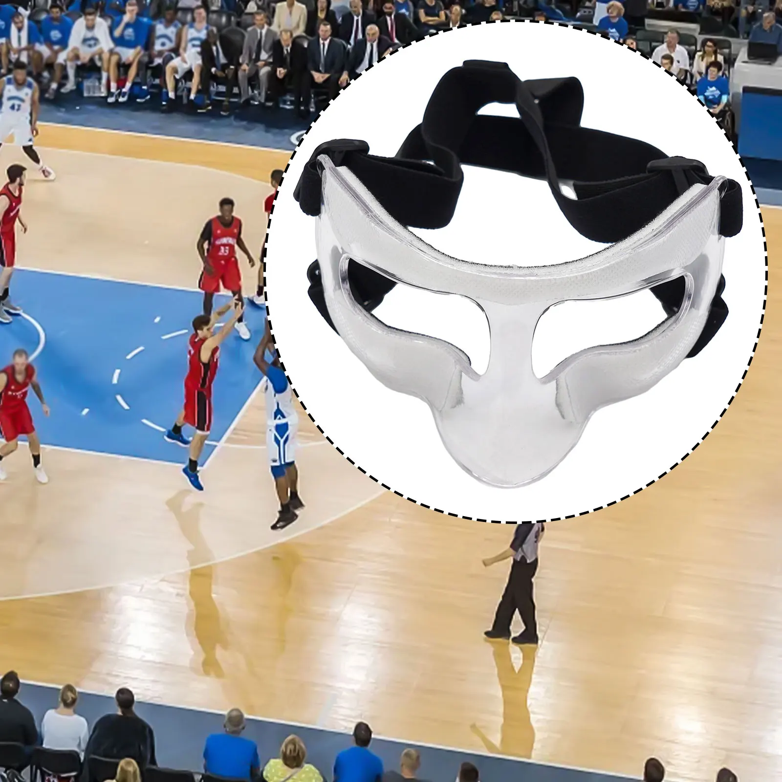 Basketball Mask Basketball Nose Guard Protective Adjustable Anti-collision Clear With Pad Team Sports Protective Gear