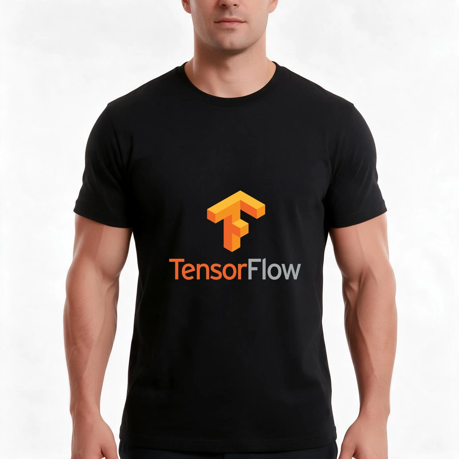 Tensorflow -- software library T-Shirt, Summer Casual Cotton Tee, Oversized Streetwear Tops, Vintage Graphic Print, 100% Cotton