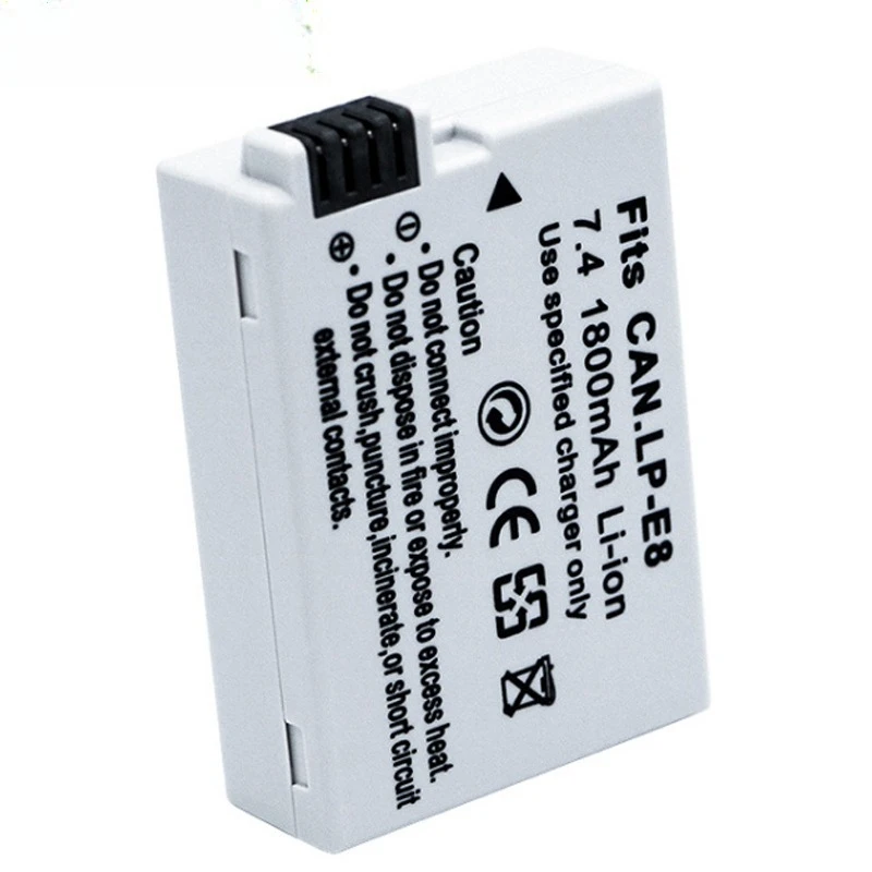 1800mAh Suitable for Canon LP-E8 Battery  LPE8 Digital SLR Camera Battery  600D 550D Kiss X5 Long Endurance Digital Battery