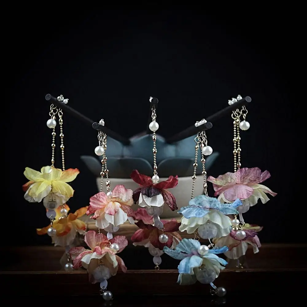 

Headwear Cloth Glow Hairpin Tassel Hanfu Hair Sticks Chinese Style Hair Accessories Ancient Style Hairpin Wooden Hairpin