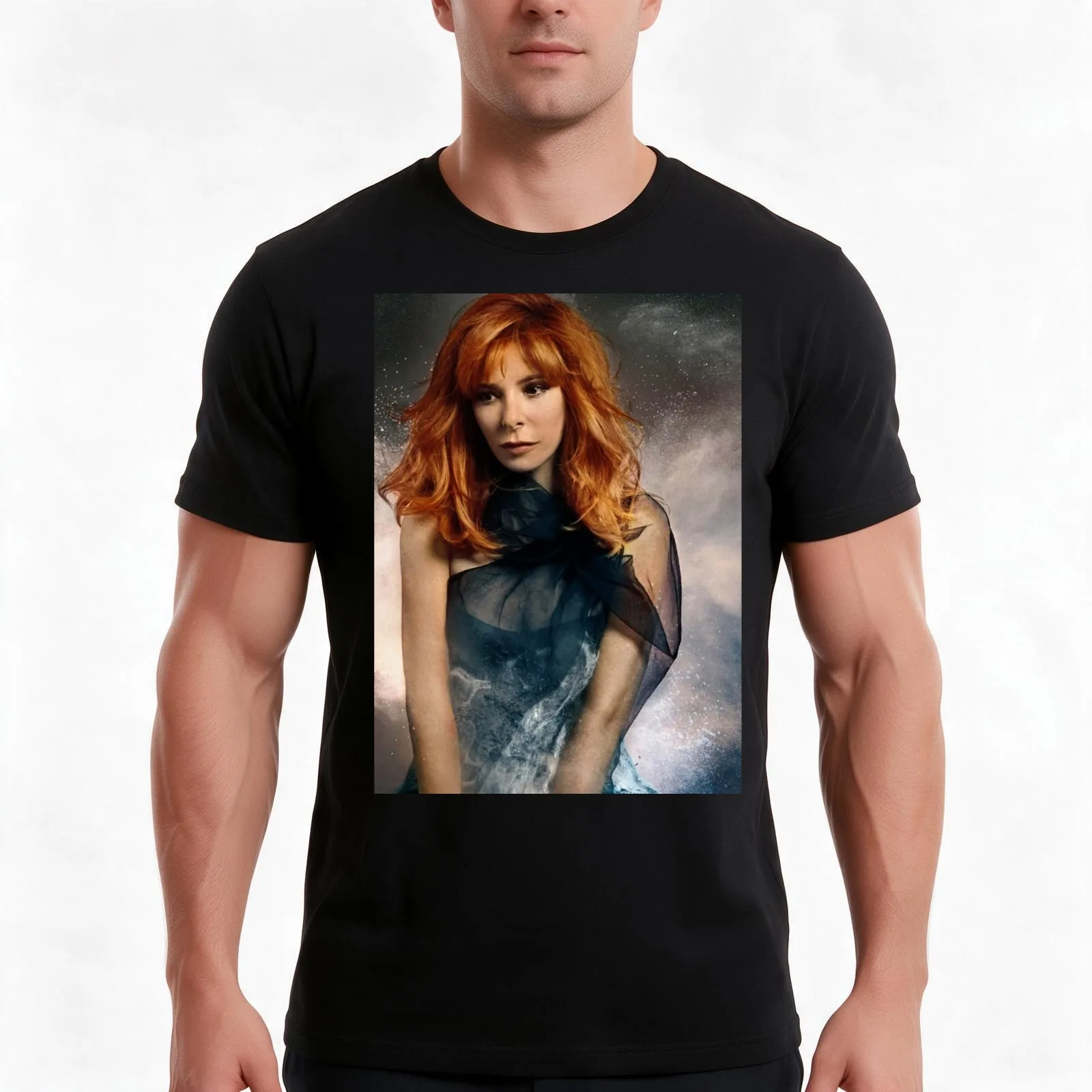 Mylène Farmer T-Shirt, Summer Casual Cotton Tee, Oversized Streetwear Tops, Vintage Graphic Print, Loose Fit Short Sleeve