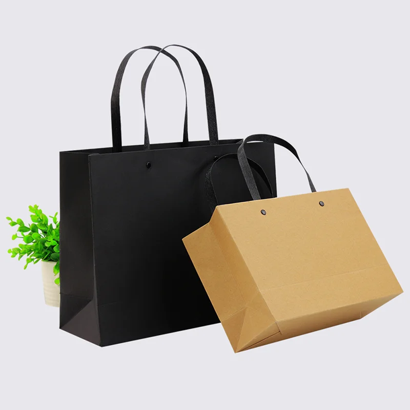 10 Pack Paper Bags Custom Logo Clothing Birthday Gift Bags Wedding Products Tote Bags Store Shopping Bags Free Design Brand