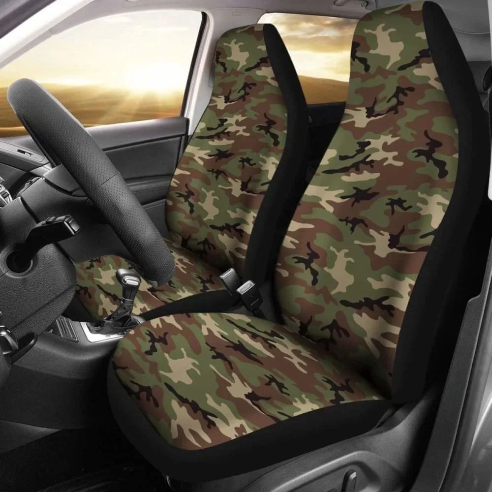 

Retro Camo Car Seat Cover,Pack of 2 Universal Front Seat Protective Cover