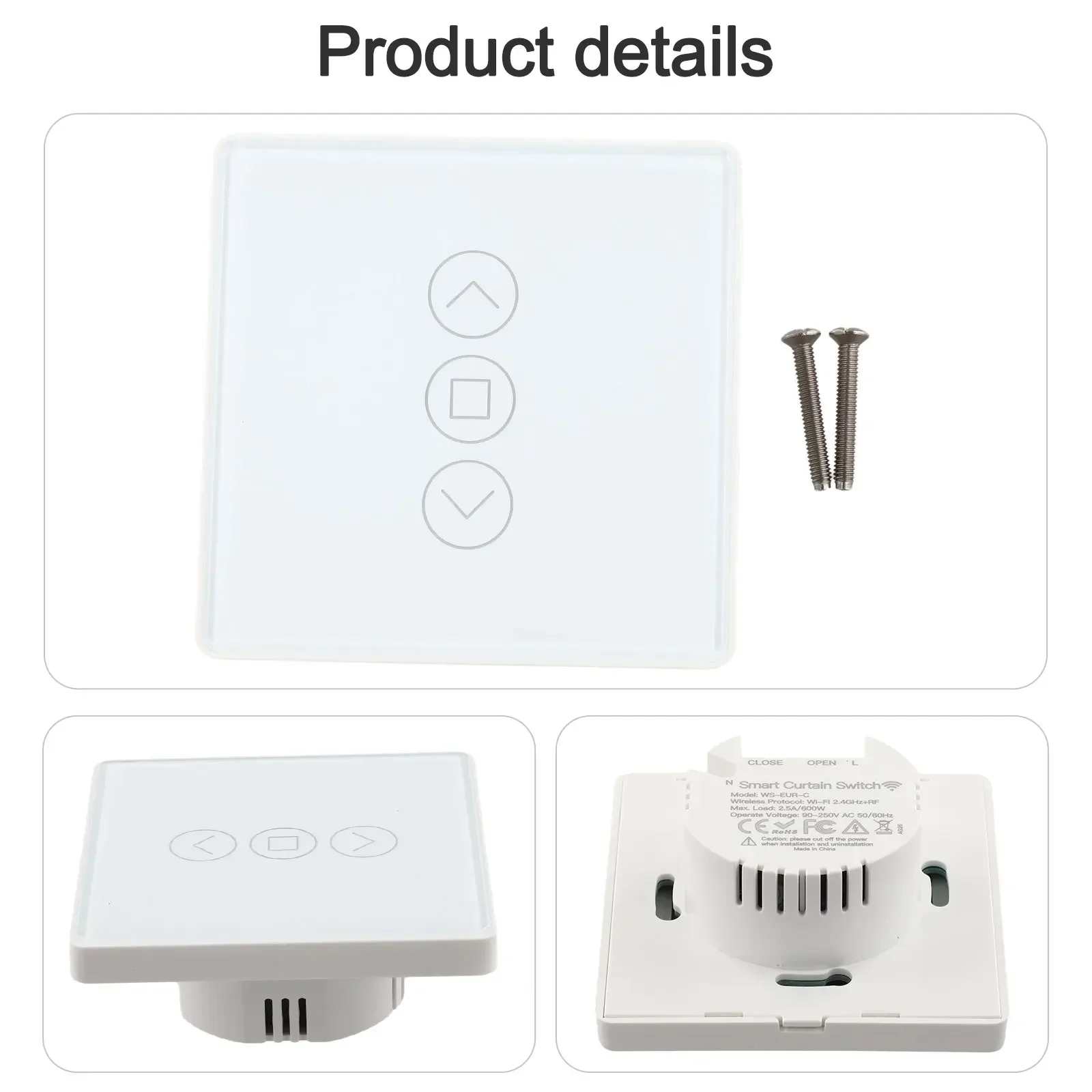 Smart Curtain Switch Control Remote Control Switch WiFi Curtain Control Stylish Glass Panel Voice Control Functionality