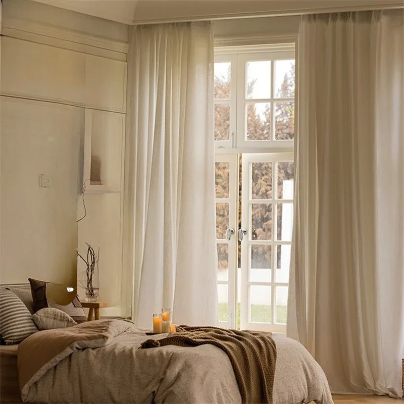 

Linen Gauze Curtains Are Translucent and Opaque Double-layer Curtains