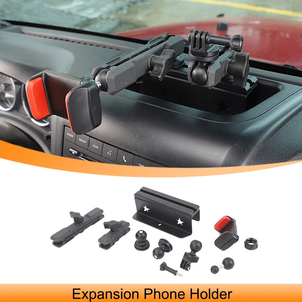 Center Console Multi-functional Slide Rail Expansion Phone Holder Stand for Jeep Wrangler JK 2011-2017 Car Interior Accessories