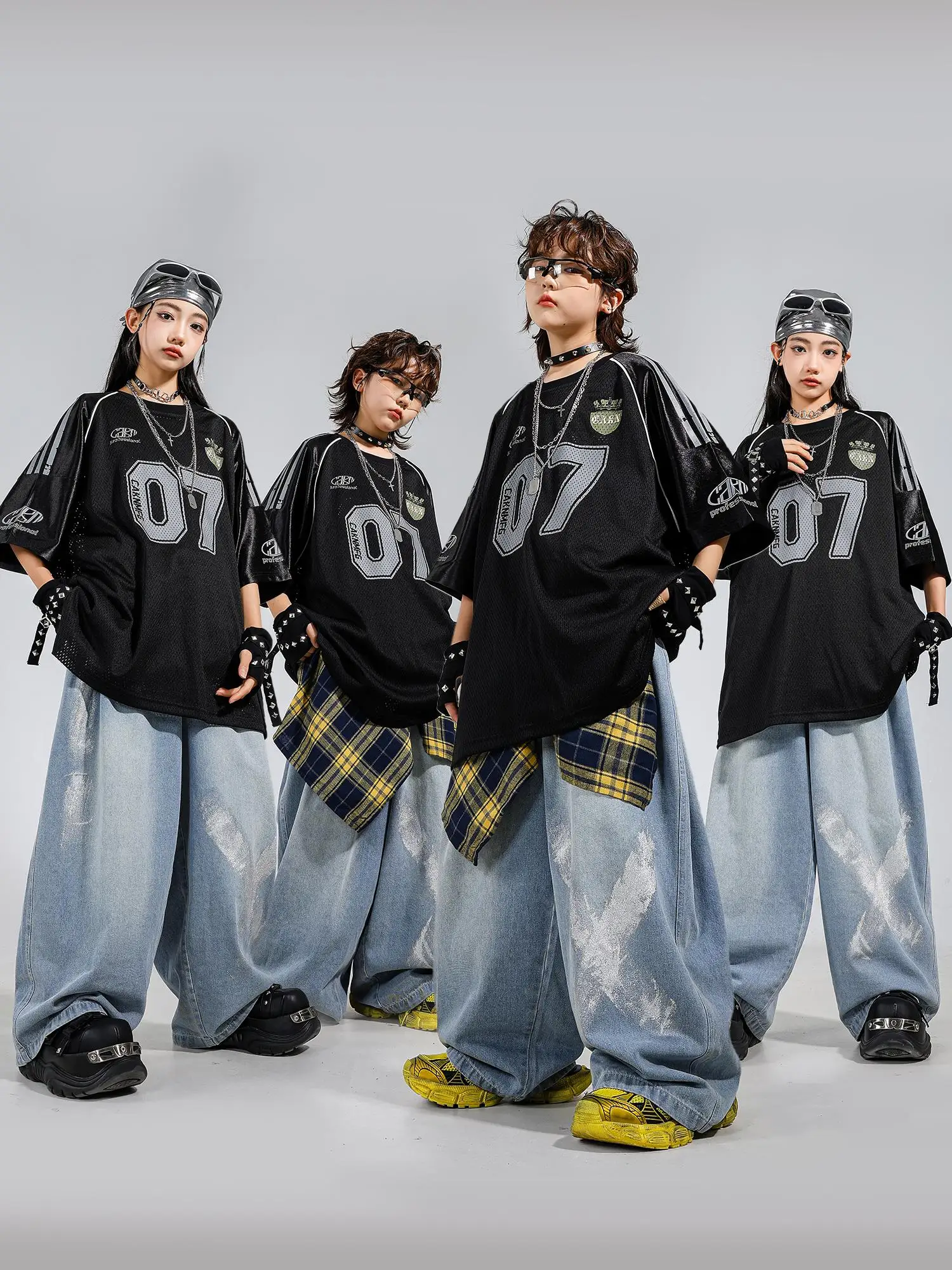 Conjunto de Verão de Roupa de Performance Hip Hop Estilosa para Crianças: Moda Street Dance para Meninos e Meninas, Traje de ...