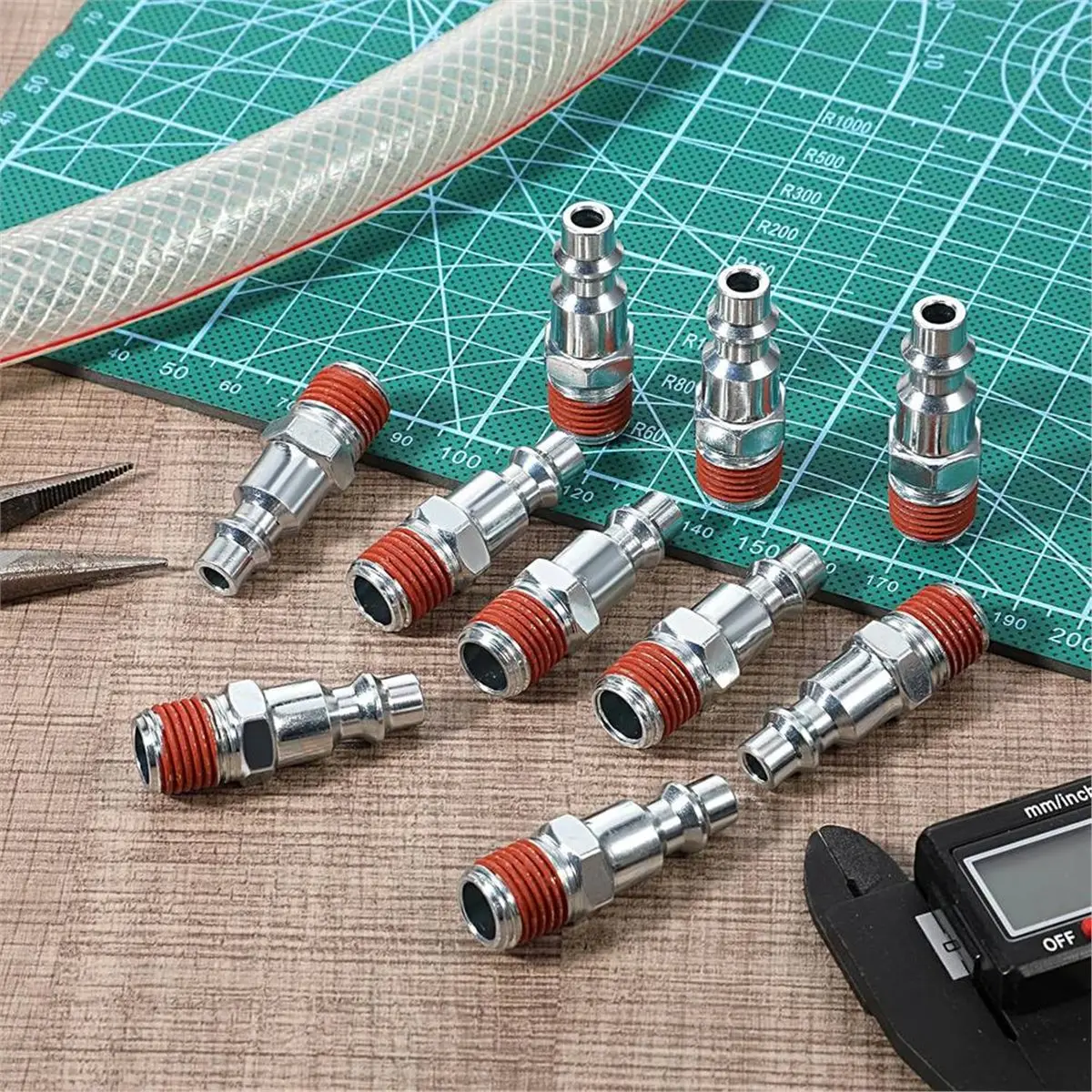 30 Pcs 1/4'' Male NPT Industrial Plugs Kit, 1/4 Inch High Pneumatic Plugs, Air Coupler and Plug Kit,Airs Compressor