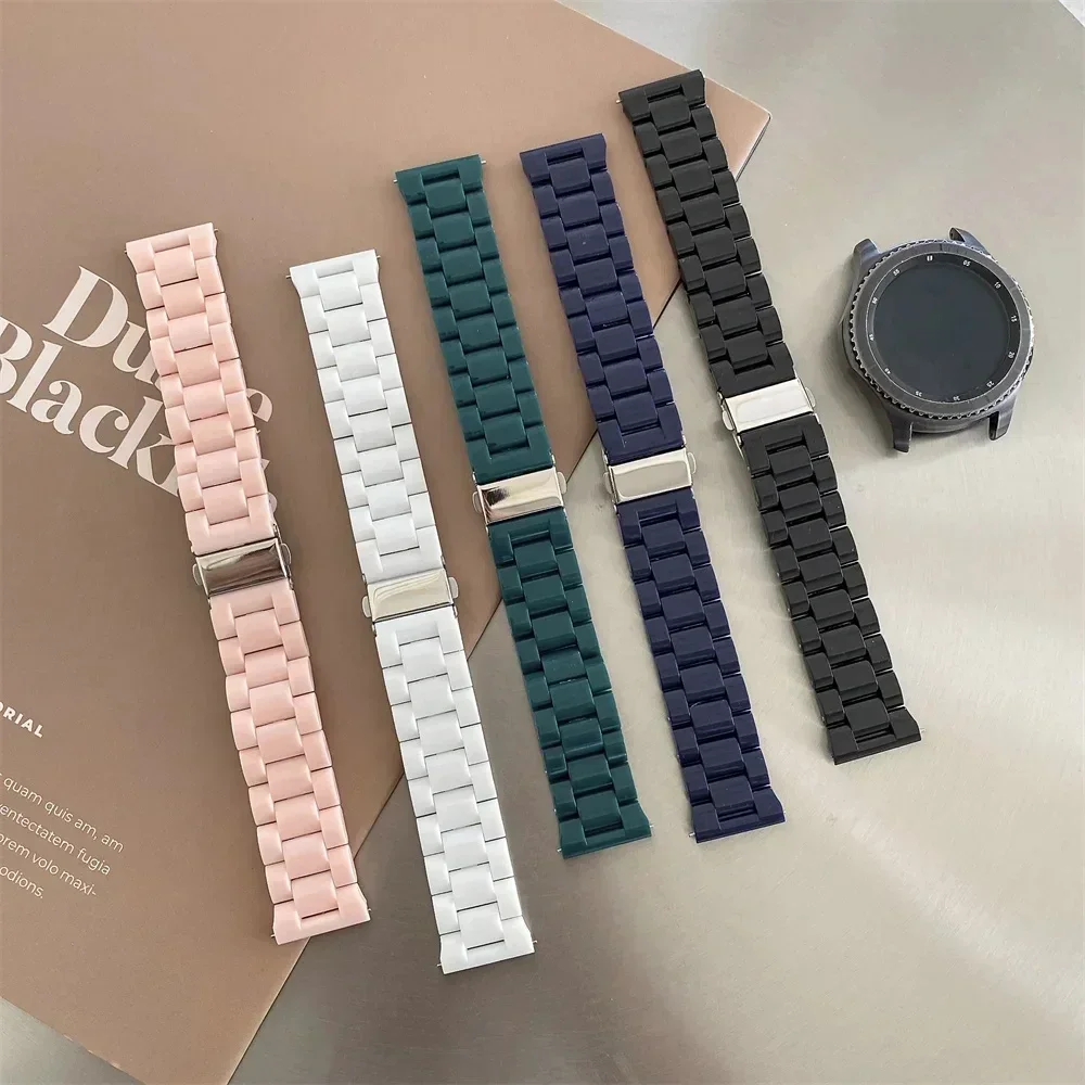 20mm/22mm Resin strap For Samsung Galaxy watch 7 6 5 pro/4-6 classic 42mm/Active 2 40mm/44mm Gear S3 women Bracelet watch strap