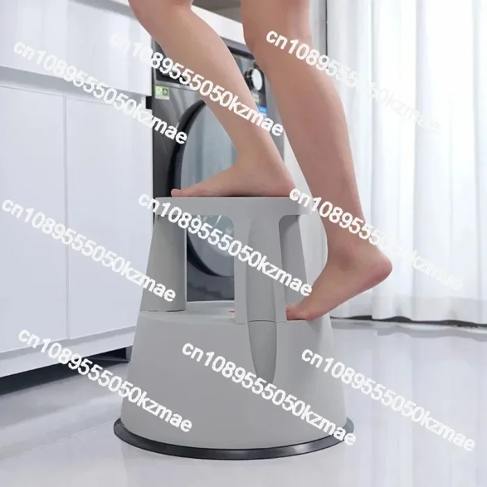Household Step Stool Ladder, 2-Step Foldable Pedal Stool for Kitchen, Bathroom and Indoor Use