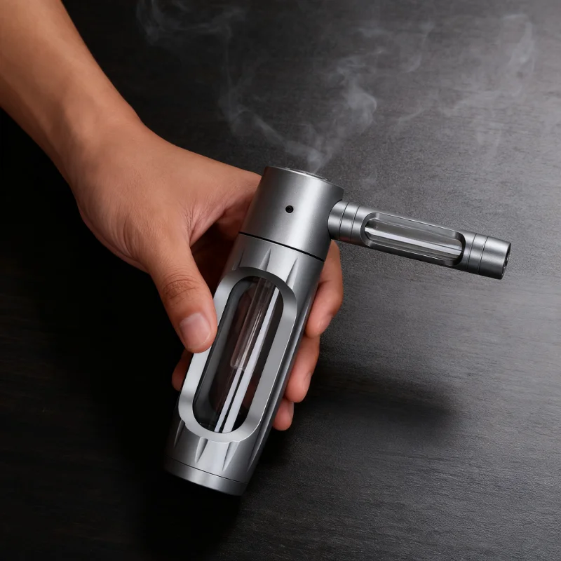 Portable Metal Glass Smoking Pipe Set Dry Burning Grass Tobacco Pipes Hookah Shisha Pipa Smoke Accessories view 2
