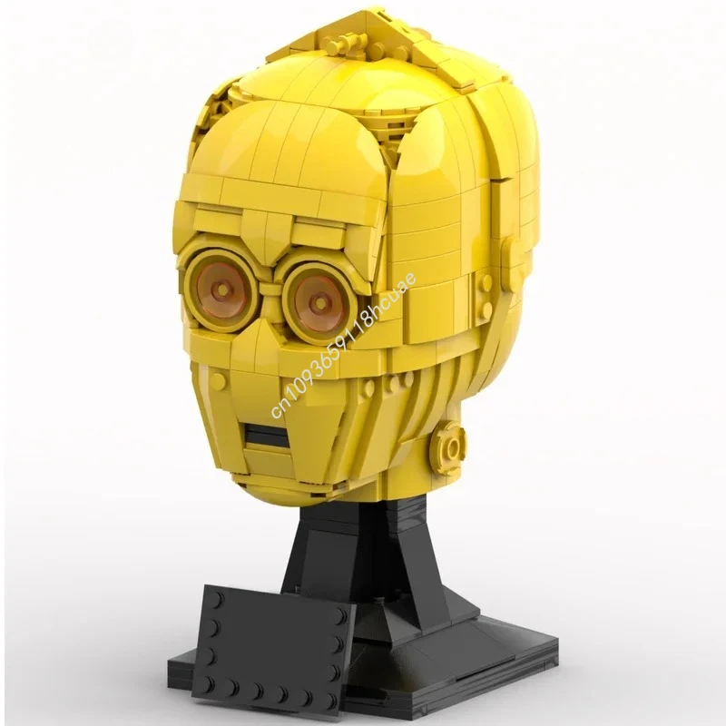 

607pcs Star Battle C-3PO Helmet Model Moc Building Blocks Bricks Diy Creative Assembly Education Toy Christmas gifts