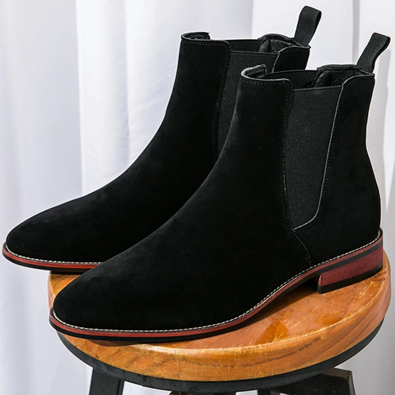 Classic Chelsea Boots Men Trend Ankle Boots Men Fashion Social Party Boots Men High Top Casual Business Shoes For Men