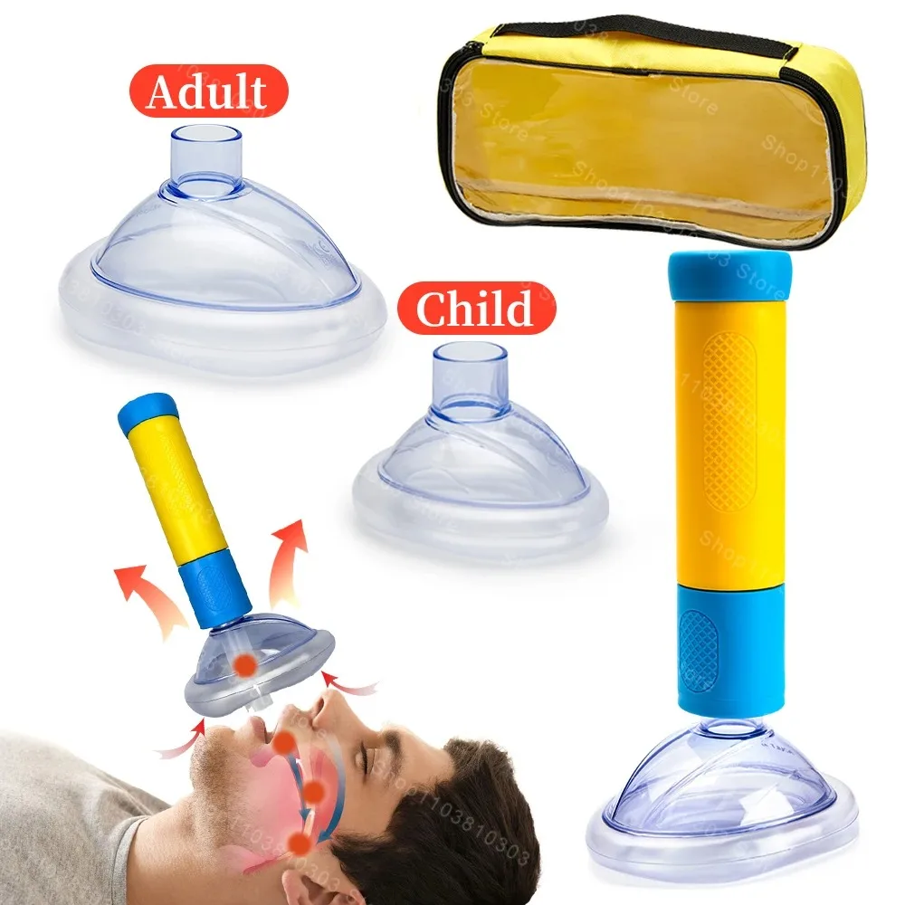 Tragbares Anti-Erstickungsgerät, lebensrettende Saugvakuum-Anti-Suffyxie-CPR-Trainingsmaske, Erste-Hilfe-Set für Erwachsene und Kinder, Heimbettung