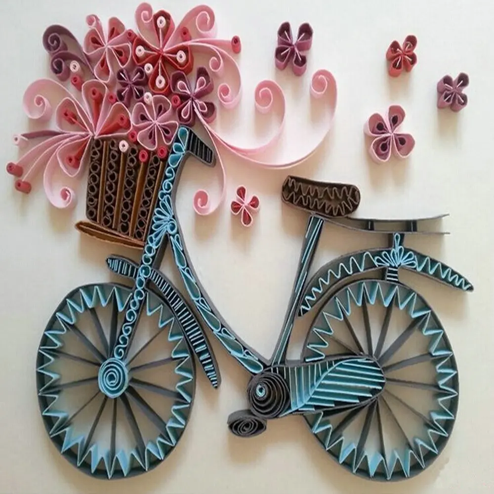 Quilling Kit com papel Template Tools, tiras para Masterpiece, DIY Craft Set, bicicleta