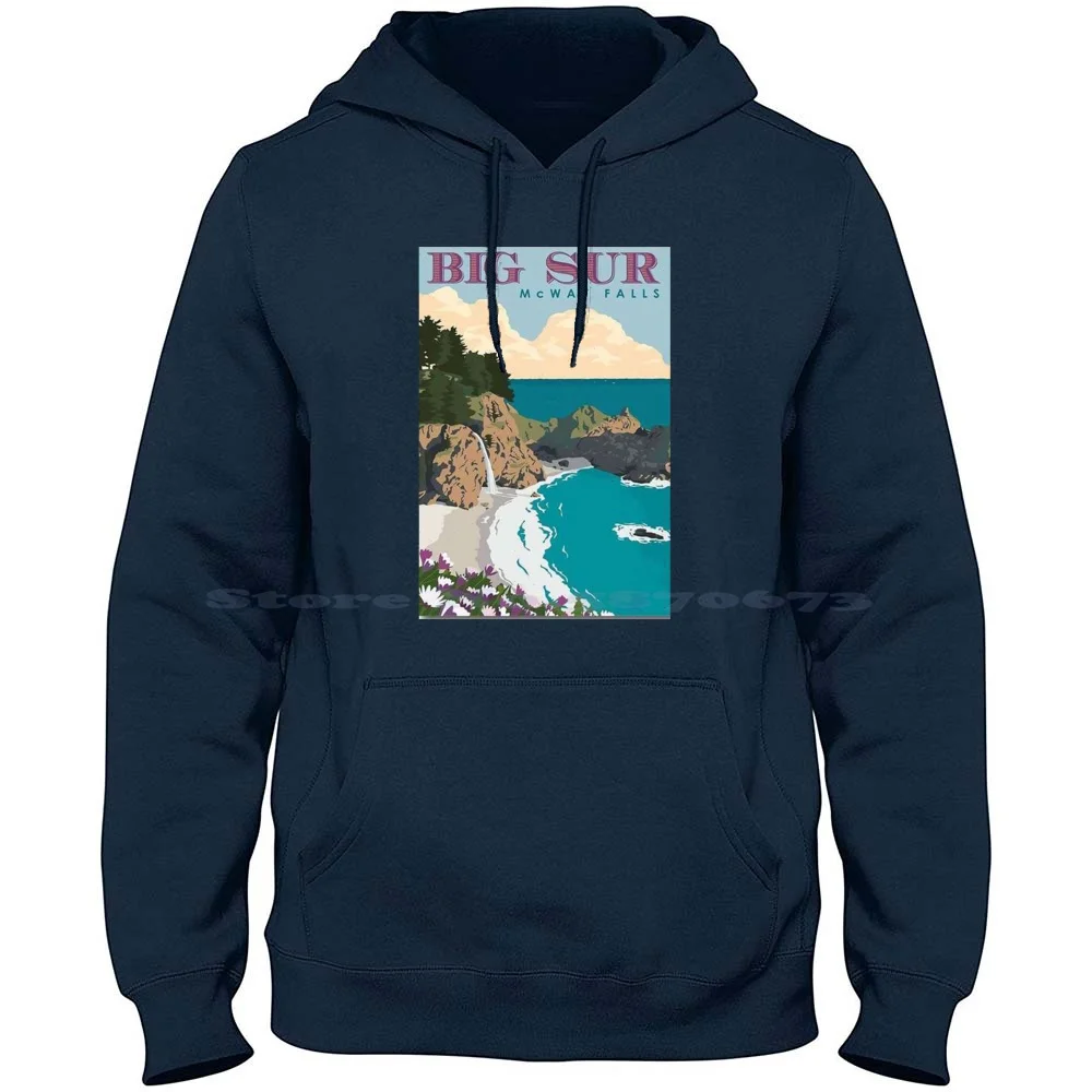 Big Sur Mc Way Falls 100% Pure Cotton Hoodie Tshirt Italy Vacation Vintage Italian Naples Sorrento Souvenir Europe Meme Arse