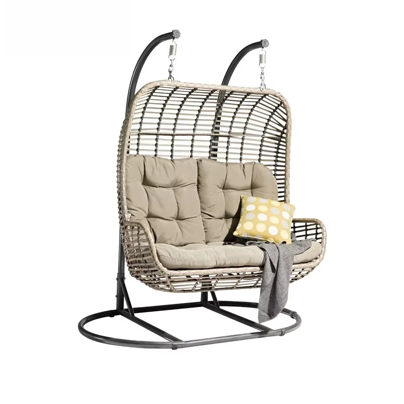 Outdoor Garden Furniture Hanging Chair Swinging Double Hanging Wicker Egg Chair