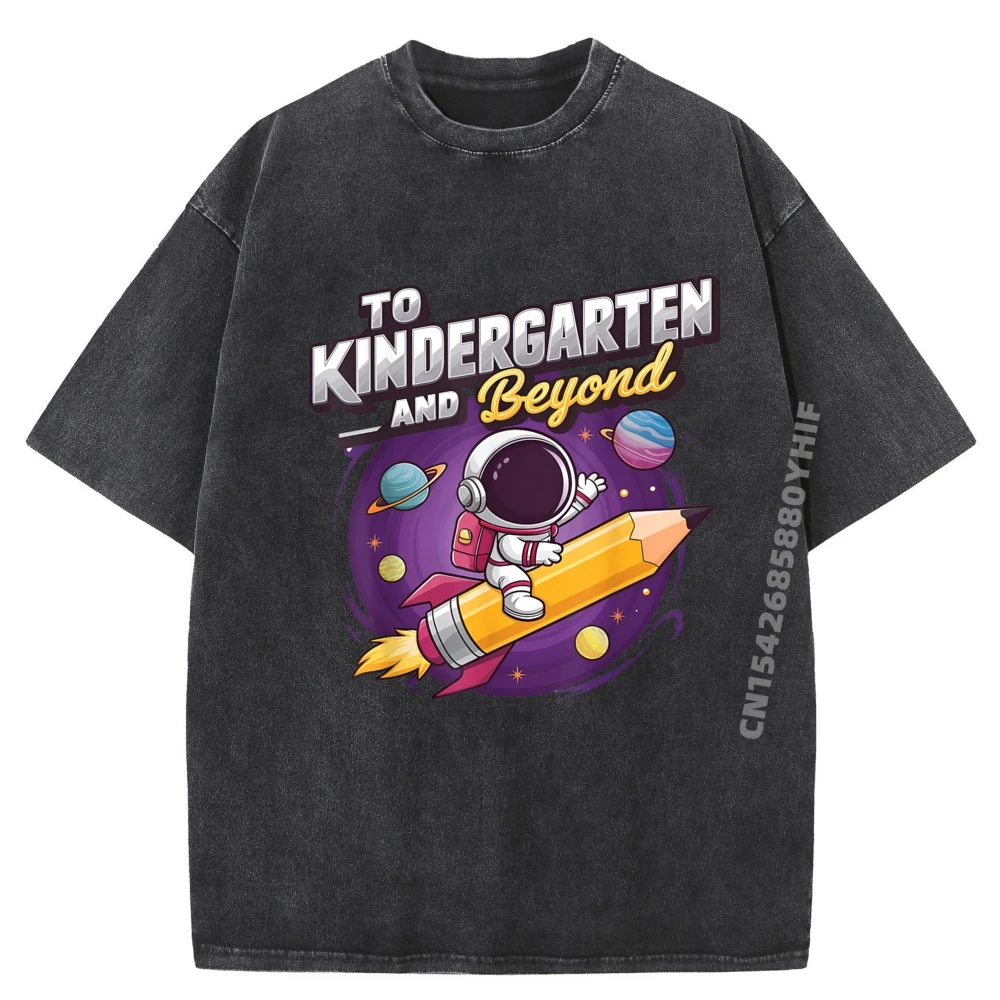 

Cotton Adult Short Sleeve Back To Kindergarten And Beyond T-shirts Men Graphic Tops & Tees Loose Normal Washed Tops T Shirt