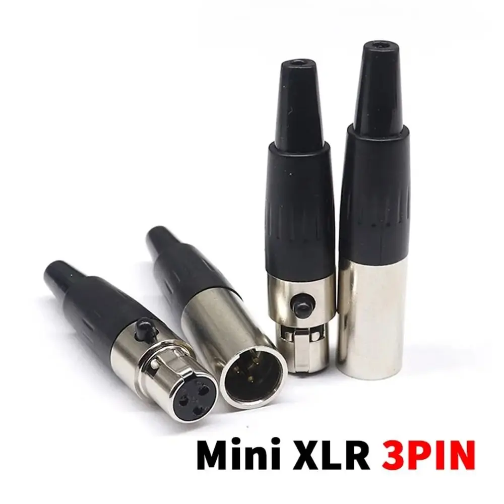 Mini XLR Female/Male Plug 3/4/5/6Pin Small XLR Female Male Socket for Cable Soldering Audio Connector for MIC Soldering Straight