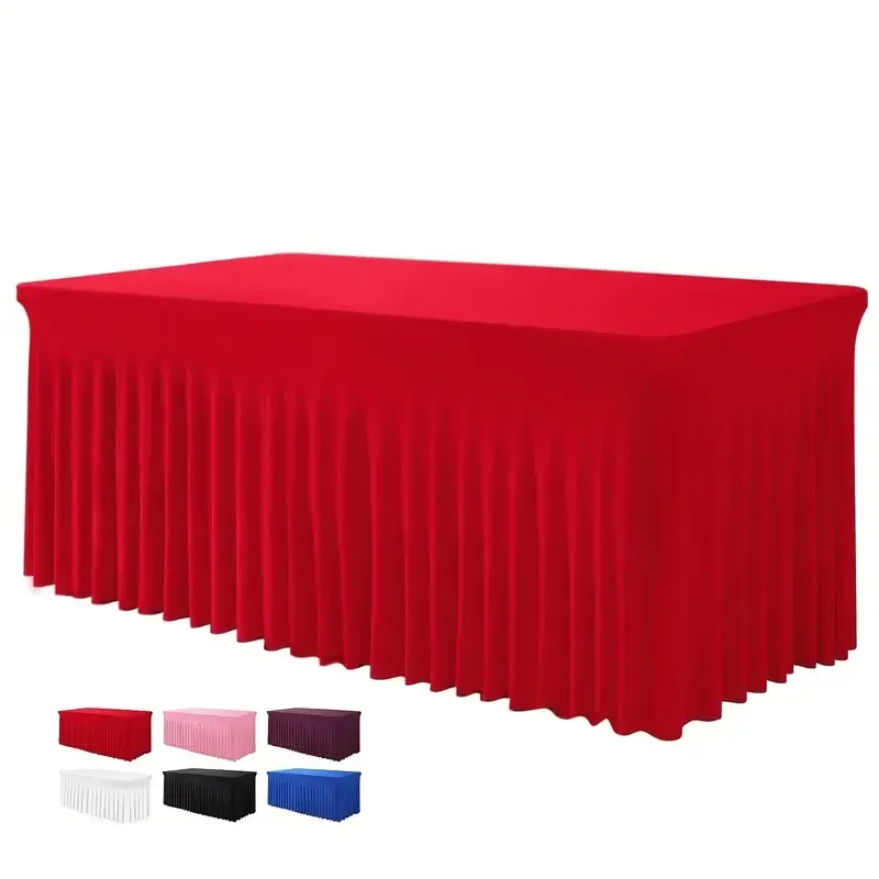 4Ft 6Ft 8Ft Spandex Tafelrok Universeel Ingericht Stretch Tafelkleed voor Feest, Banket, Bruiloft en Evenementen