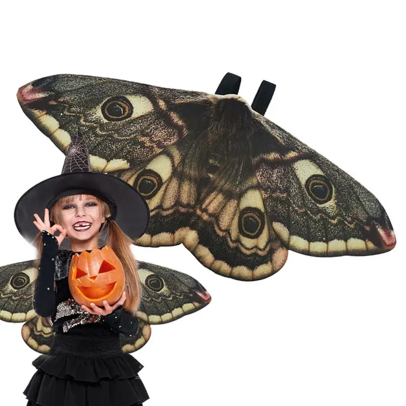 Kids Moth Wings Non-Woven Cosplay Costume Cloak Shawl Butterfly Shawl Moth-Wings Dress-Up Halloween Party prop decorations