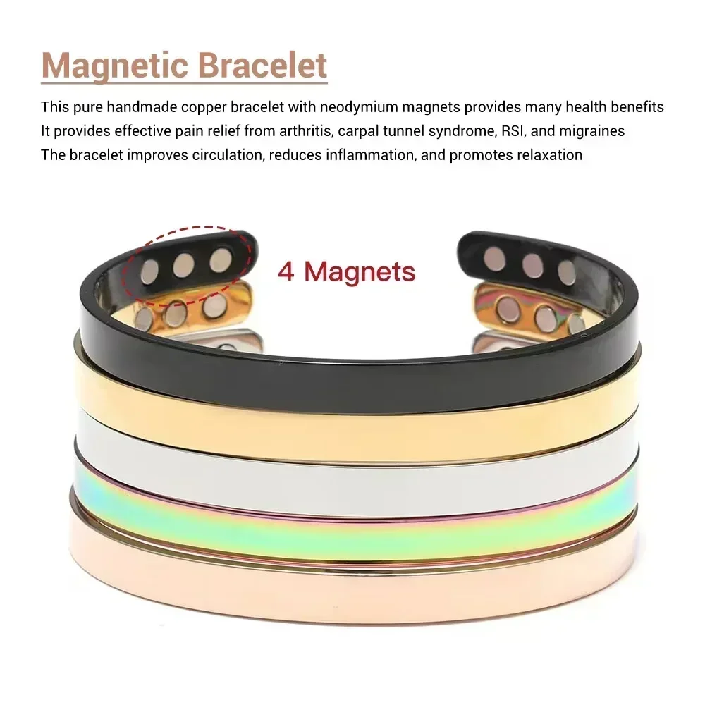Terapia magnetica Bracciale a forma di C Salute Ioni negativi Energia Anti russamento Acciaio inossidabile Personalizzazione personalizzata Regolabile